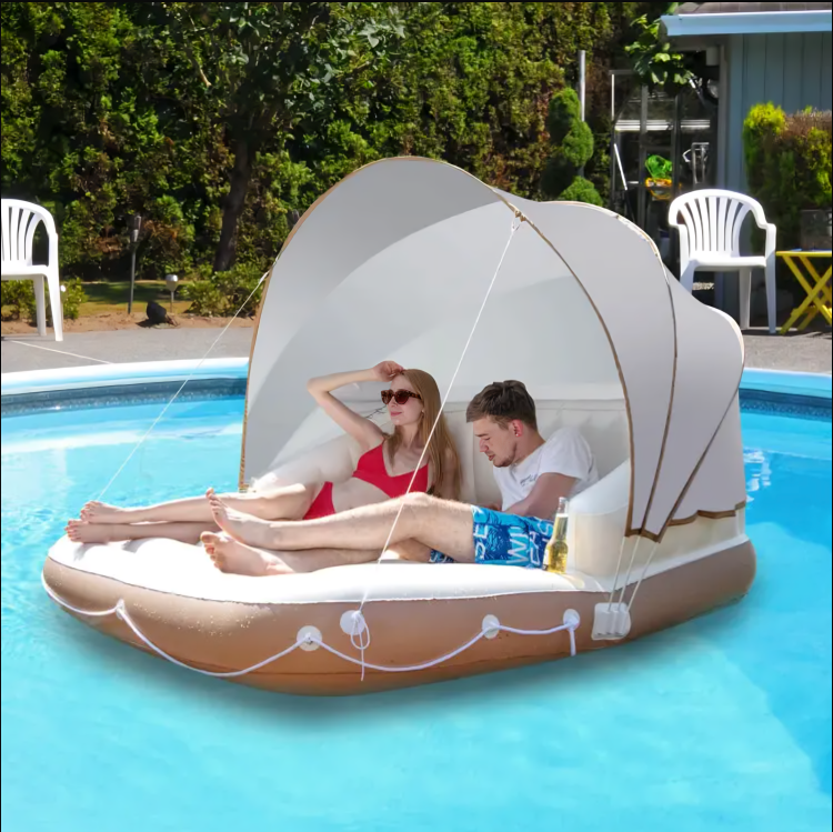 Inflatable Pool Float With Canopy