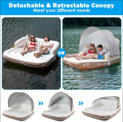 Inflatable Pool Float With Canopy