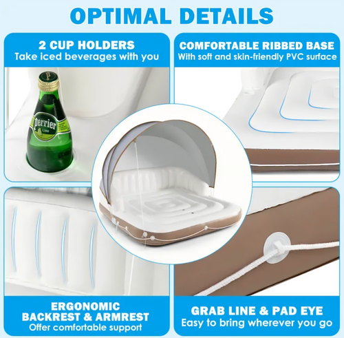 Inflatable Pool Float With Canopy VIP