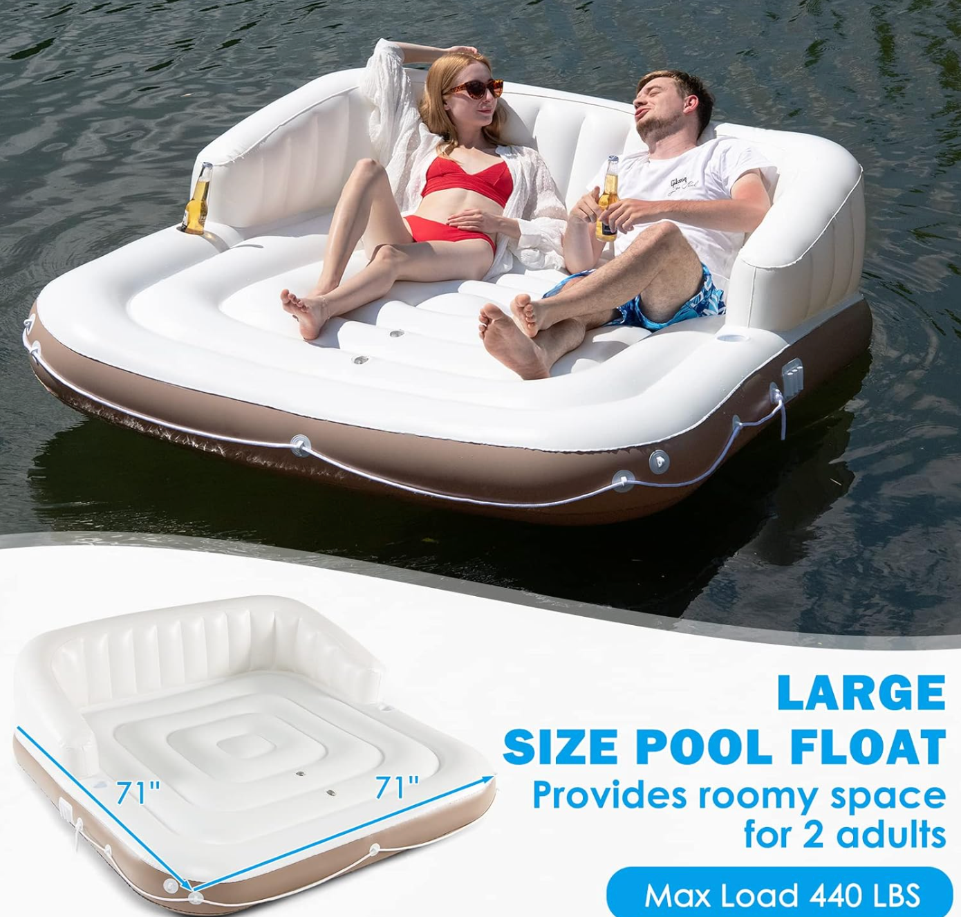 Inflatable Pool Float With Canopy