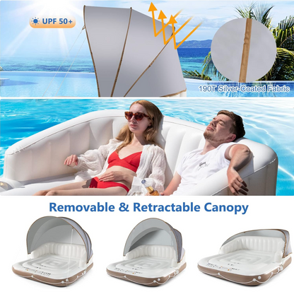 Inflatable Pool Float With Canopy