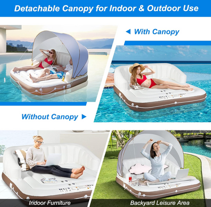 Inflatable Pool Float With Canopy