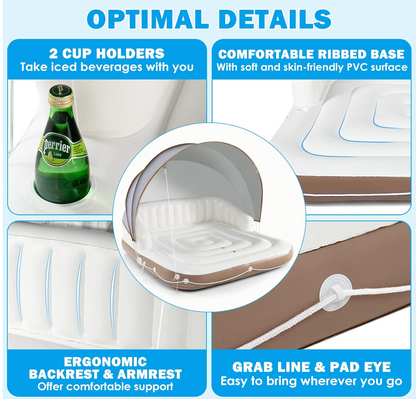 Inflatable Pool Float With Canopy