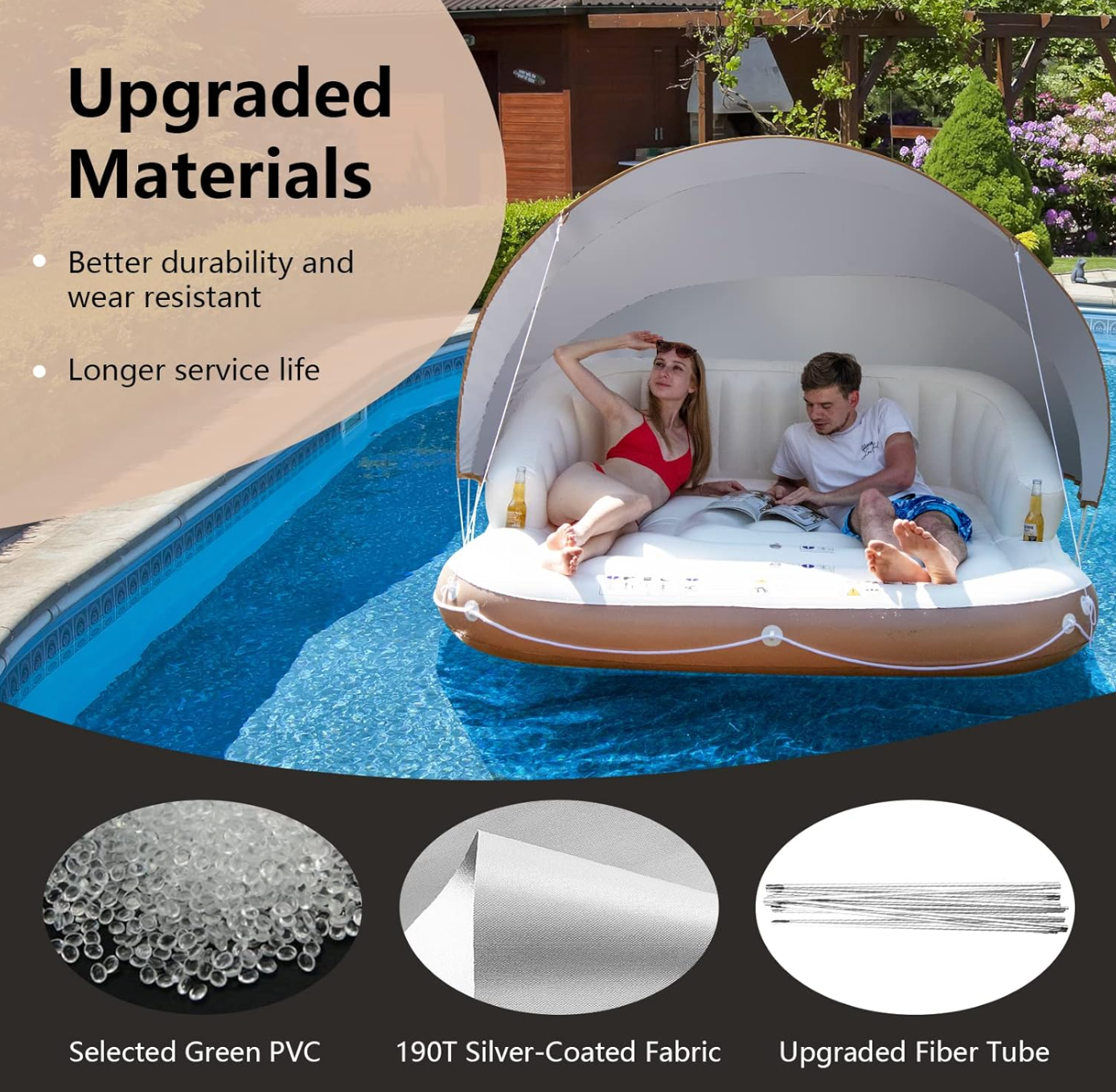 Inflatable Pool Float With Canopy